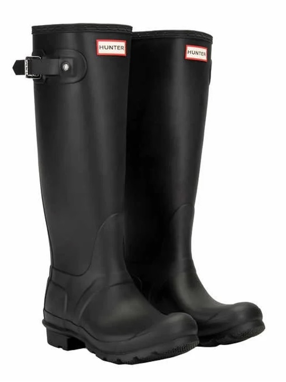 Black tall hunter rain boots - size 7 - Picture 6 of 7
